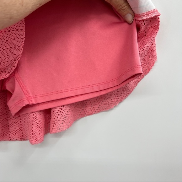 Lucky in Love Patch Stripe Long Sleeves Round Rally Skirt with Top Women - Pink - Picture 13 of 15